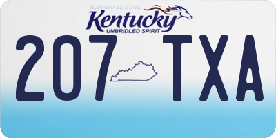 KY license plate 207TXA