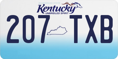 KY license plate 207TXB