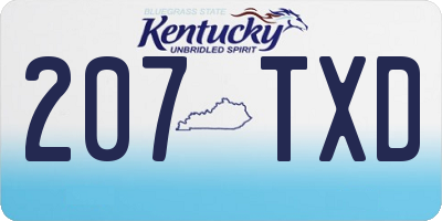 KY license plate 207TXD