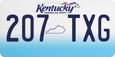 KY license plate 207TXG