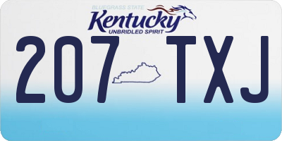 KY license plate 207TXJ