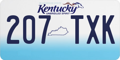 KY license plate 207TXK