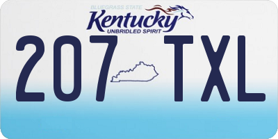 KY license plate 207TXL