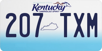 KY license plate 207TXM