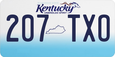 KY license plate 207TXO