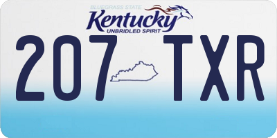 KY license plate 207TXR
