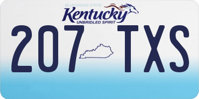 KY license plate 207TXS