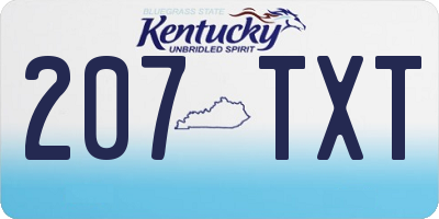 KY license plate 207TXT