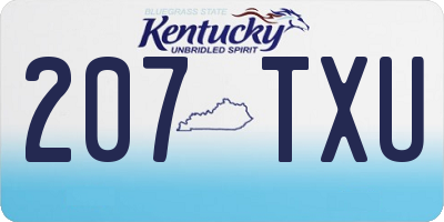 KY license plate 207TXU