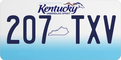 KY license plate 207TXV