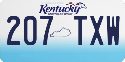 KY license plate 207TXW