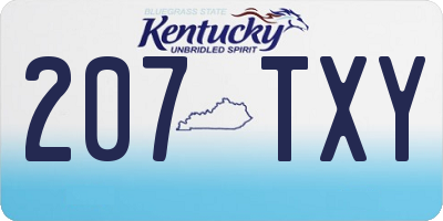 KY license plate 207TXY