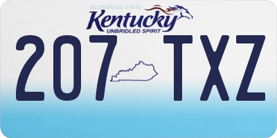 KY license plate 207TXZ