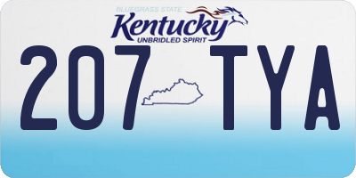 KY license plate 207TYA