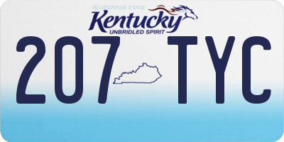 KY license plate 207TYC