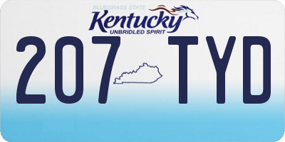 KY license plate 207TYD