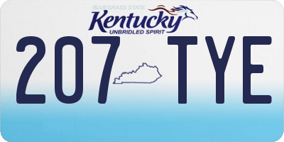 KY license plate 207TYE