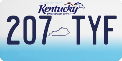 KY license plate 207TYF