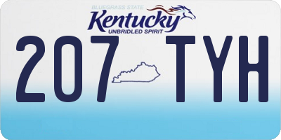 KY license plate 207TYH