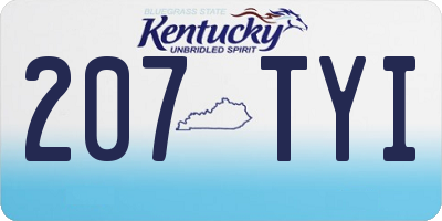 KY license plate 207TYI