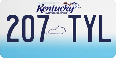 KY license plate 207TYL