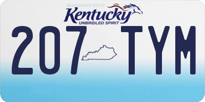 KY license plate 207TYM