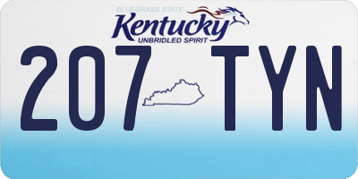 KY license plate 207TYN