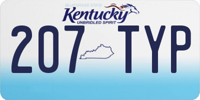 KY license plate 207TYP