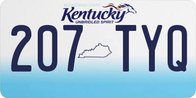 KY license plate 207TYQ