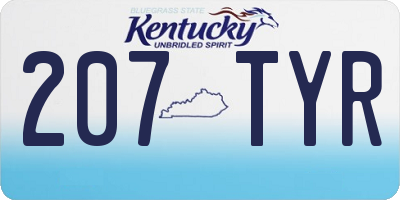 KY license plate 207TYR