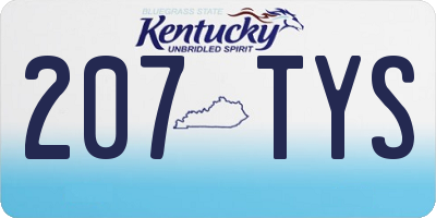 KY license plate 207TYS