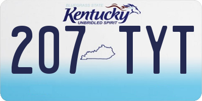 KY license plate 207TYT