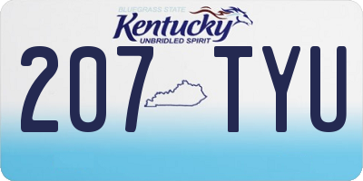 KY license plate 207TYU