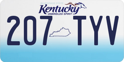 KY license plate 207TYV