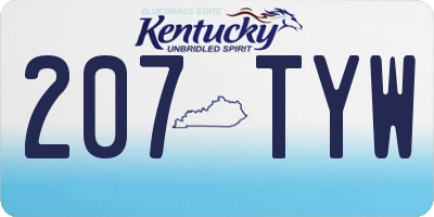 KY license plate 207TYW
