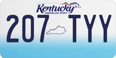 KY license plate 207TYY