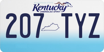 KY license plate 207TYZ