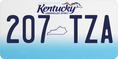 KY license plate 207TZA