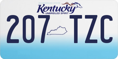KY license plate 207TZC