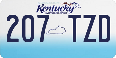 KY license plate 207TZD