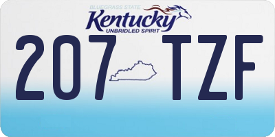 KY license plate 207TZF