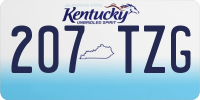 KY license plate 207TZG