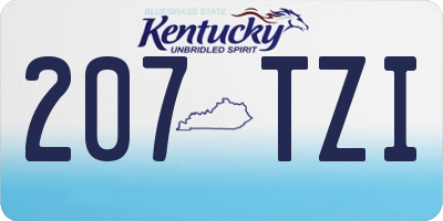 KY license plate 207TZI