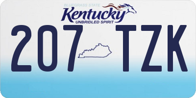 KY license plate 207TZK