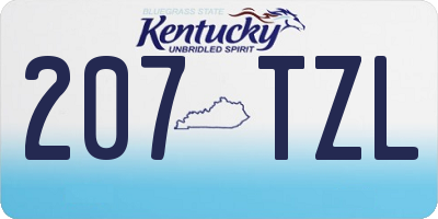 KY license plate 207TZL