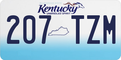KY license plate 207TZM