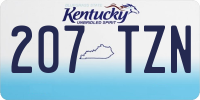 KY license plate 207TZN