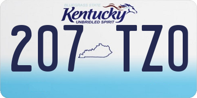 KY license plate 207TZO