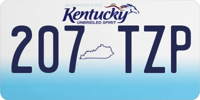 KY license plate 207TZP