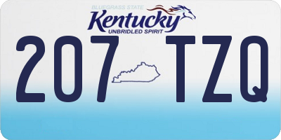 KY license plate 207TZQ